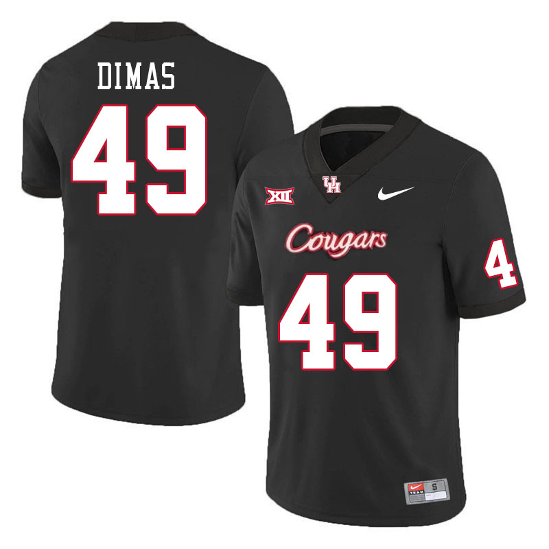 Men #49 Jonathan Dimas Houston Cougars College Football Jerseys Stitched-Black